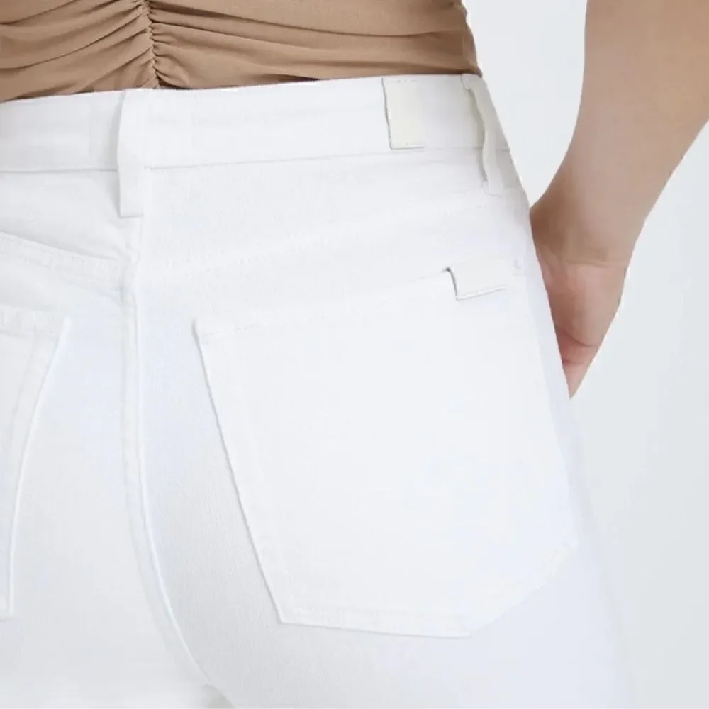 NWT 7 For All Mankind Mega Flare Jeans in Clean White Sz 30